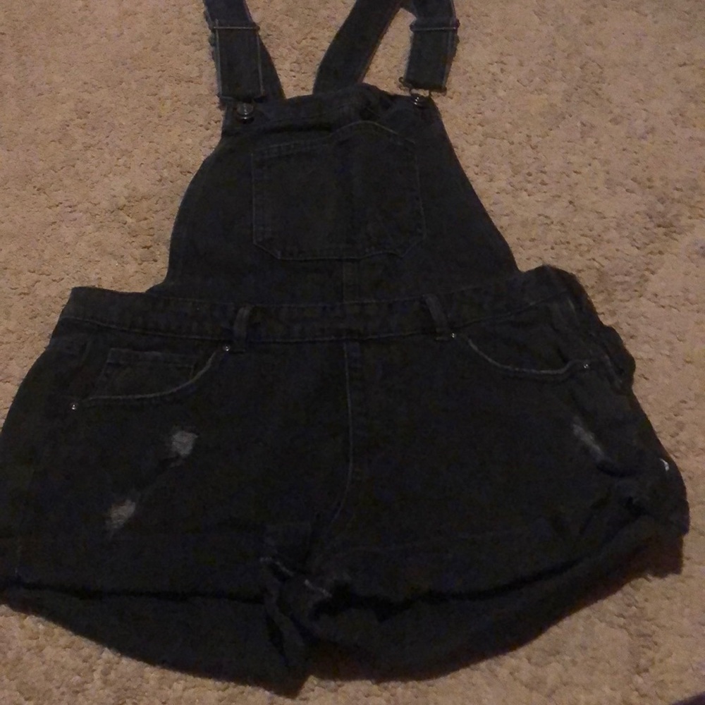 Black short overalls